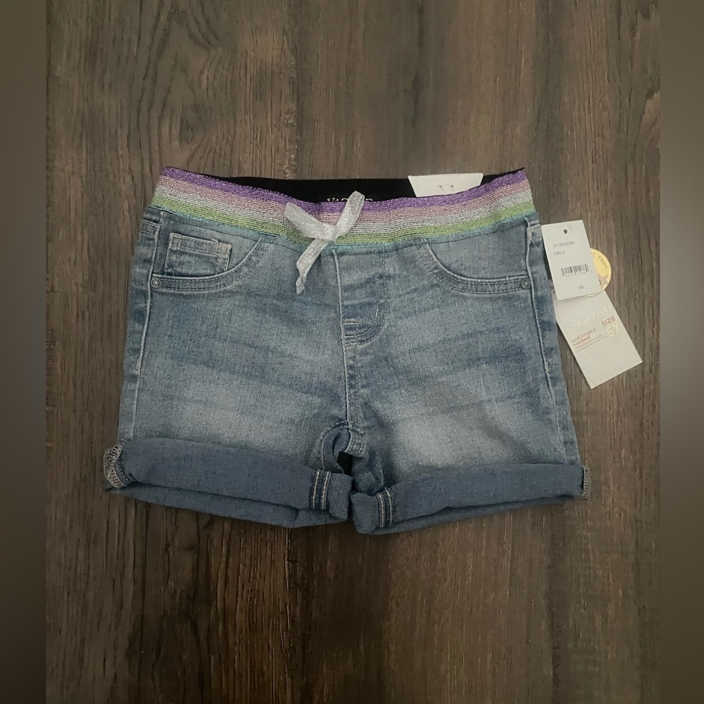 Girls Jean Shorts by v gold new with tags size 6x girls elastic waist shorts